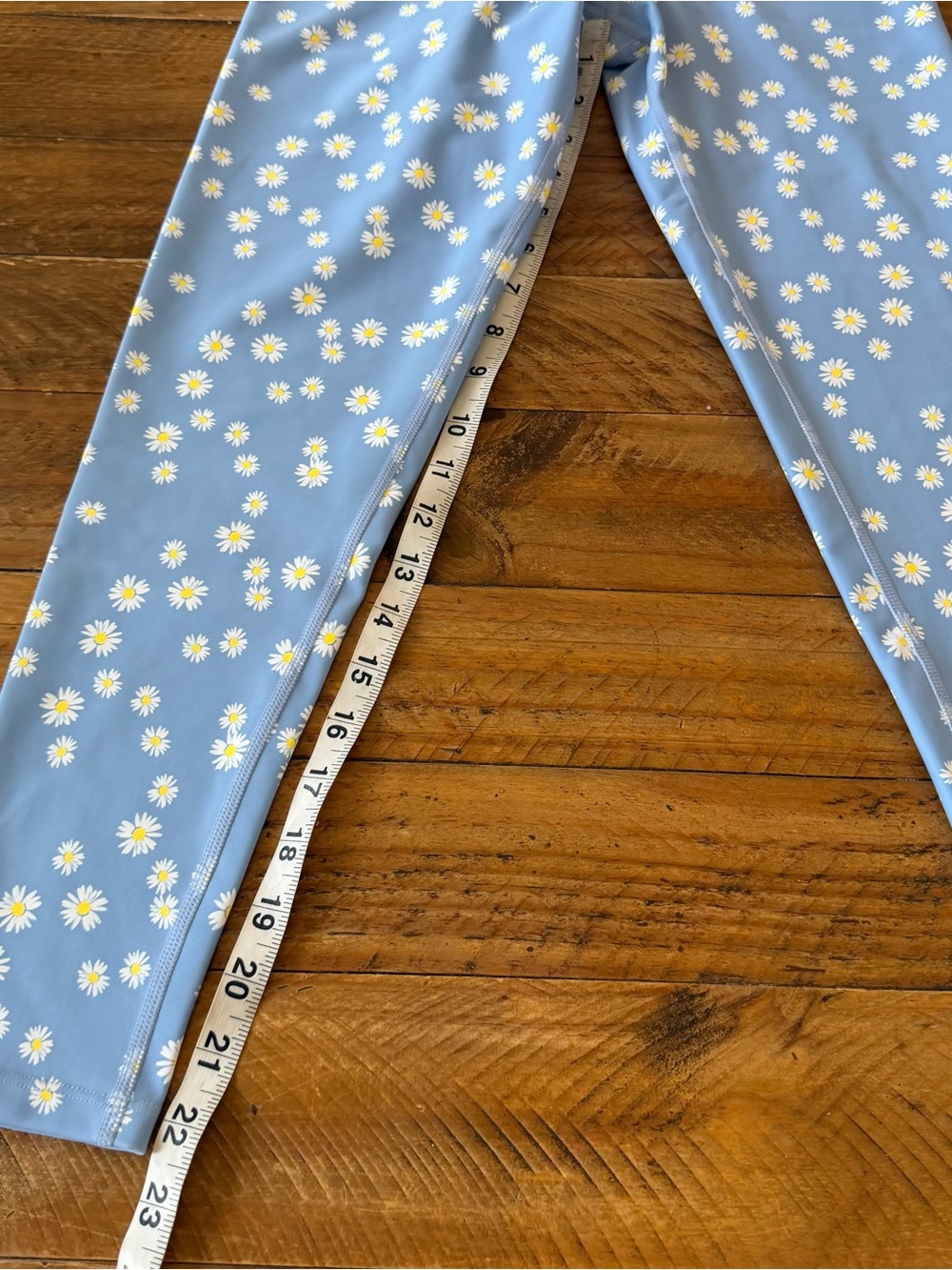 Aqua Light Blue Floral High-Waist Leggings - Picture 8 of 9